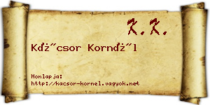 Kácsor Kornél névjegykártya