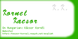 kornel kacsor business card