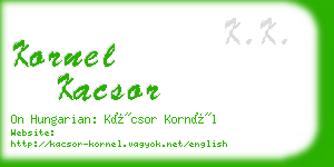 kornel kacsor business card